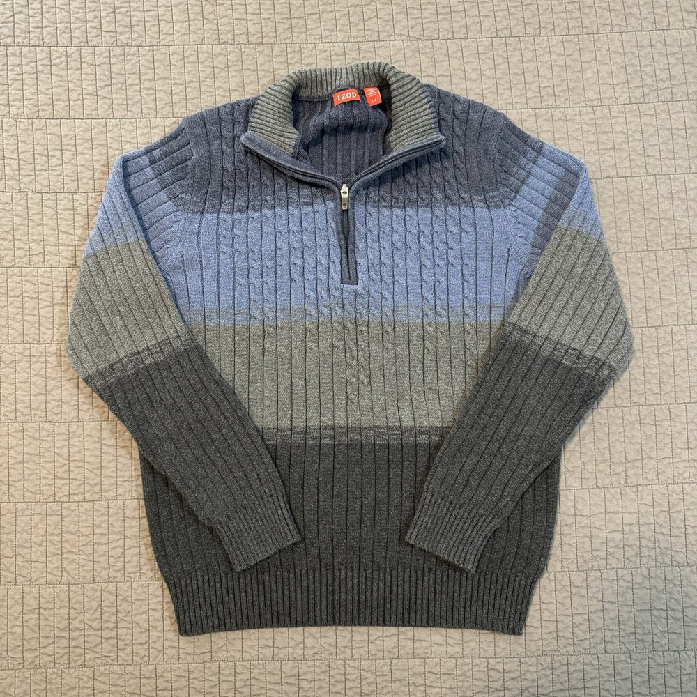Izod Men's Multi-Tone Zip-Up Sweater